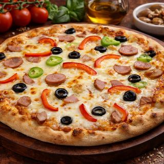 Pizza syryjska z kiełbasą mała