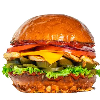 Burger z kurczaka z rożna