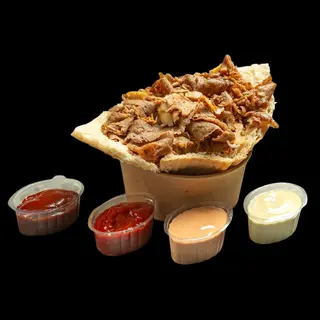 Kebab w bułce samo mięso - mega