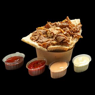 Kebab w bułce samo mięso - mega