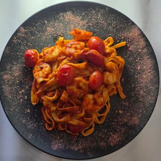 Tagliatelle z krewetkami