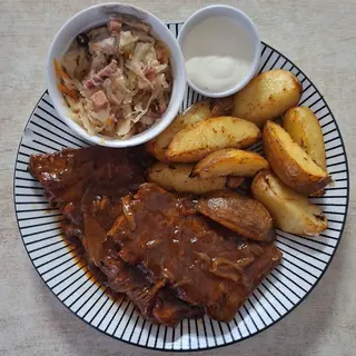 Mega żeberka pieczone w miodzie i sosie barbecue 400g