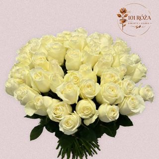 Elegancki bukiet z 51 białych róż