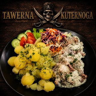 Polędwiczki wieprzowe w sosie grzybowym + ziemniaki + surówka