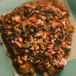 Schabowy pieczarki boczek