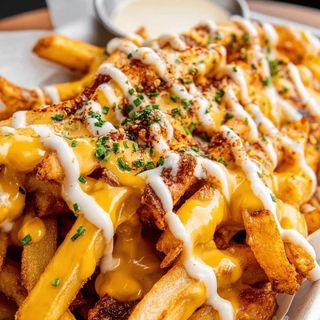 Cheese onion fries
