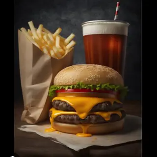 Zestaw burger serowy