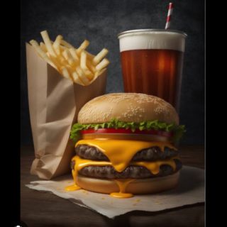 Zestaw burger serowy