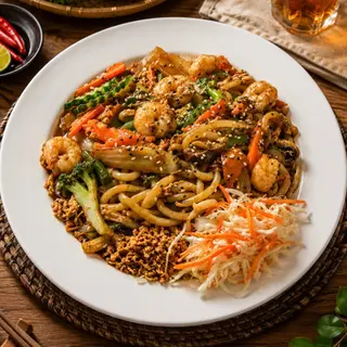 Makaron udon z krewetkami