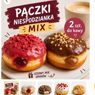 Kawowy Duet – 2 Pączki Niespodzianka