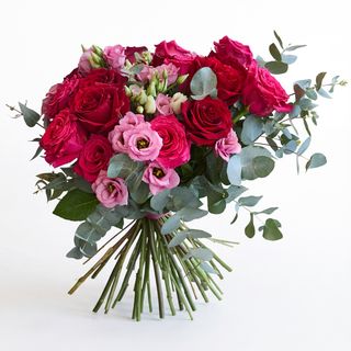 Róże i Eustoma – Malinowy Ogród