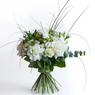 Białe Róże i Eustoma – White Harmony