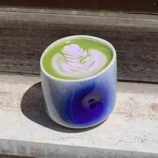 Ube matcha latte