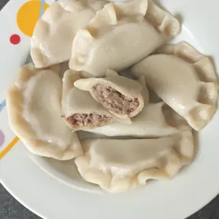 Pierogi z wątróbką drobiową i kaszą gryczaną