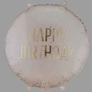 Balon beżowy Happy birthday