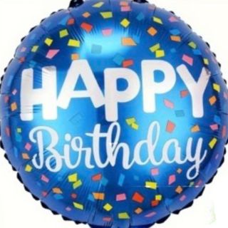 Balon urodzinowy Happy Birthday niebieski