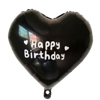 Balon czerne serce HAPPY BIRTHDAY