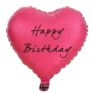 Balon różowe serce HAPPY BIRTHDAY