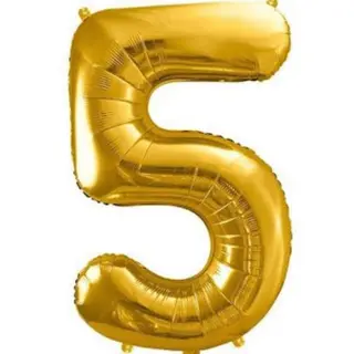 Złota cyferka urodzinowa 5