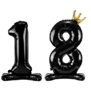 Balon urodzinowy czarny 18