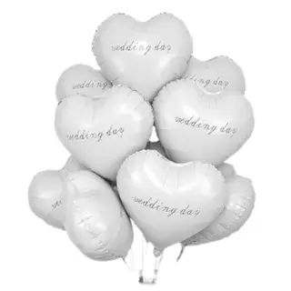 Zestaw balonów białych serc Widding day (5szt)