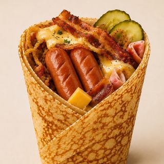 Hot dog w naleśniku