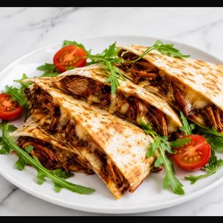 Quasedilla z szarpaną wieprzowiną w sosie BBQ