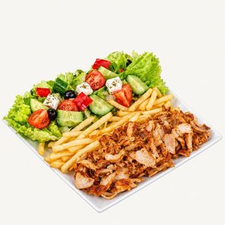 Kebab na talerzu z frytkami XXL