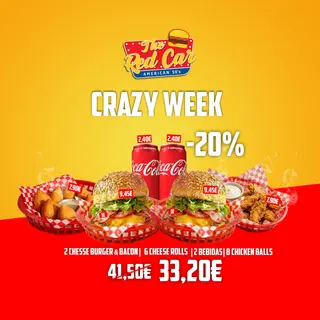 2 CheeseBurger & Bacon / 2 Bebidas / 8 ChickenBalls / 6 ChickenTender