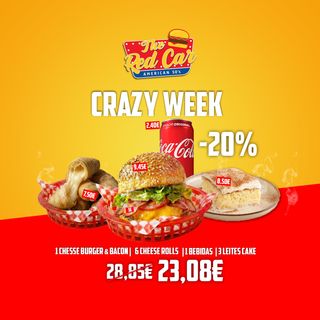 3 Leites Cake / CheeseBurger & Bacon / 6 CheeseRolls / 1 Bebida