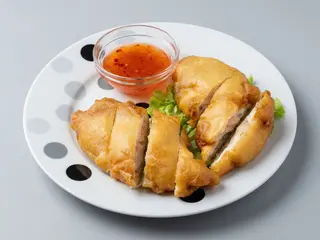 Frango Frito com Recheio de Gambas