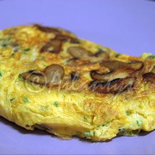 omelete com cogumelos