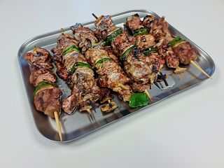 espetadas de peru grelhadas 2 pessoas