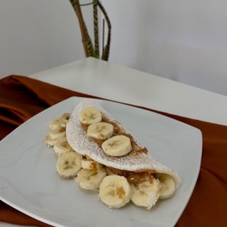 Tapioca de Banana c/ Manteiga de Amendoim