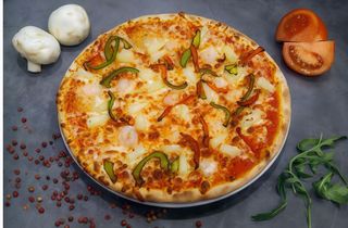 Pizza Gamberi Familiar & Pão de alho