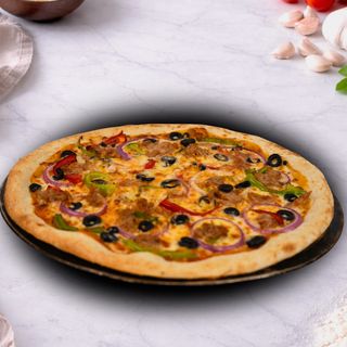 Pizza Mediterrânea Familiar & Pão de alho