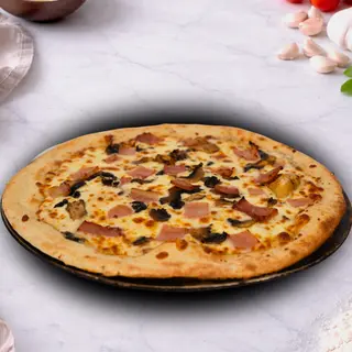 Pizza Carbonara Familiar & Pão de alho