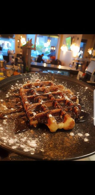 Waflles com creme de Avelã