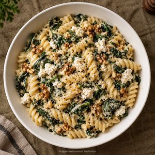 Massa Quente Vegetariana de Espinafres