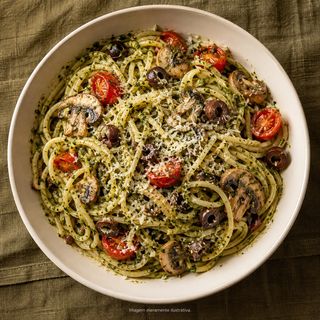 Massa Quente Vegetariana de Pesto