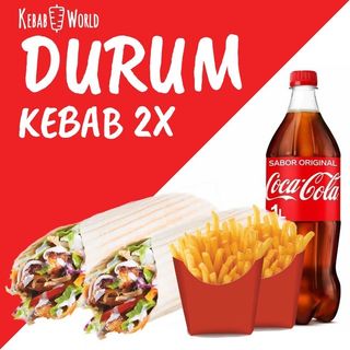 2 durum kebab +2 batata+1 bottle cola(1 litre)