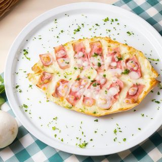 Pão de Alho com Mozarela e Fiambre