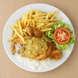 Frango Grelhado com Molho de Mostarda e Cogumelos