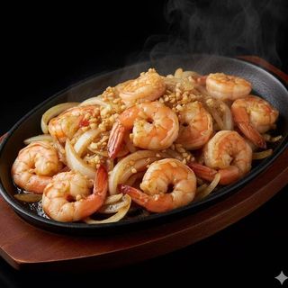 Gambas Grelhadas com cebra e Alho