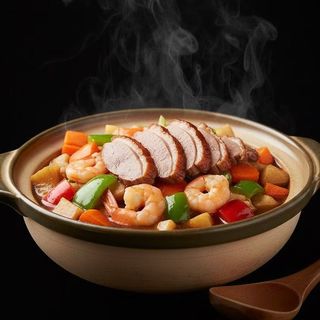 Pato com Gambas na Caçarola