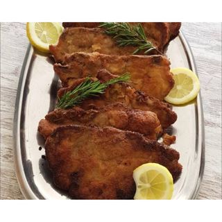 Panados com Arroz e Batata Frita