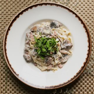 Tagliatelle ai Funghi e Pancetta