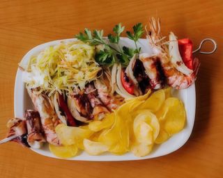 Espetada de Lulas c/ Gambas