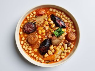 Menu de cozido de grão á alentejana