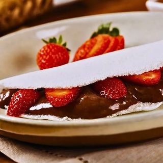 Tapioca Nutella com Morangos